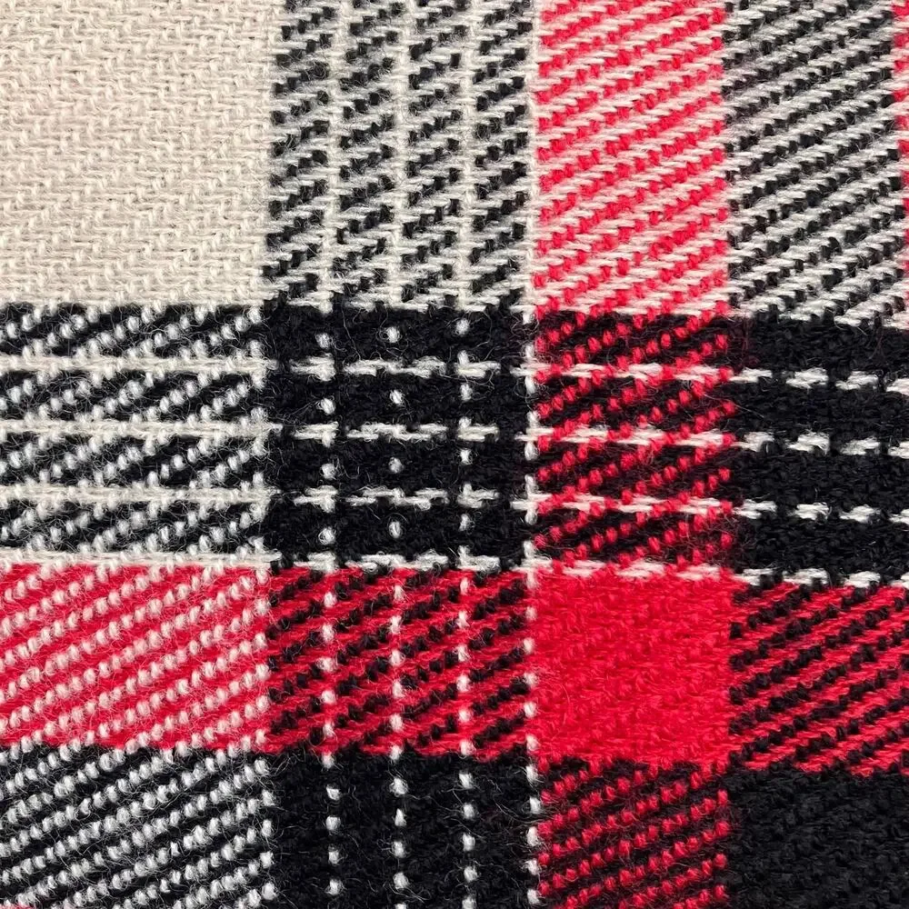 Madewell Oversized Black Red Cream Plaid Scarf Wrap